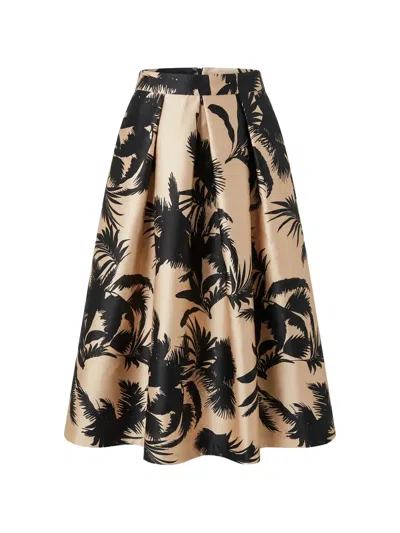 Lunatica Milano K Palm Midi Skirt In Multi