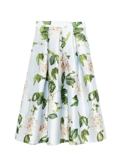 Lunatica Milano Luna Floral-print Midi Skirt In Multi