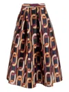 Lunatica Milano Luna K Chain Pleated Midi Skirt In Multi