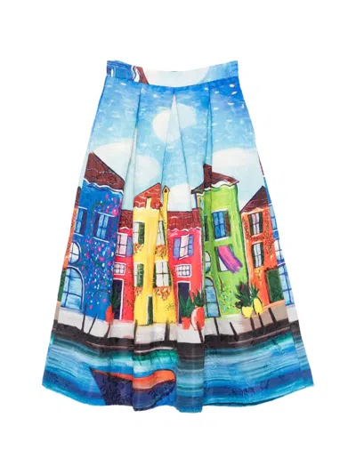 Lunatica Milano Luna Mt Midi Skirt In Blue