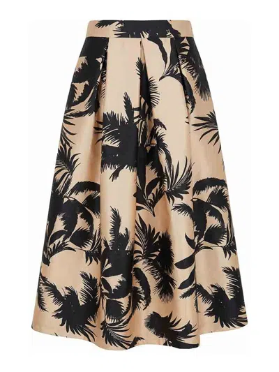Lunatica Milano K Palm Midi Skirt In Multi
