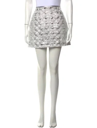 Pre-owned Lunatica Milano Patterned Mini Skirt W/ Tags In White