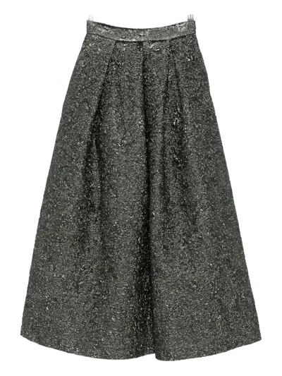 Lunatica Milano Pleated Maxi Skirt In Blue