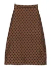 Lunatica Milano Printed A-line Skirt In Brown