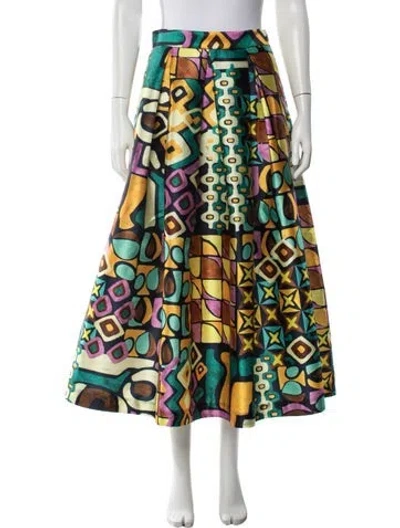 Pre-owned Lunatica Milano Printed Long Skirt In Multicolor