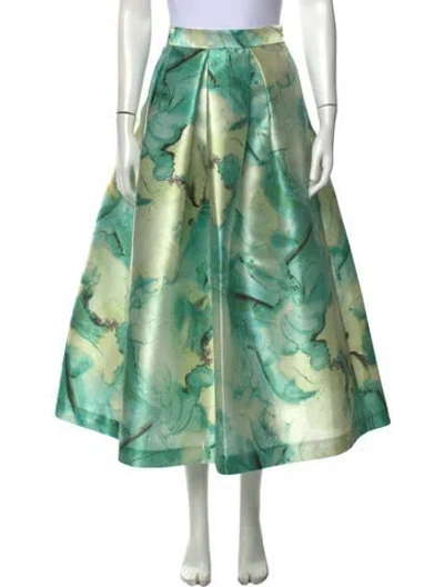 Pre-owned Lunatica Milano Printed Long Skirt W/ Tags In Green