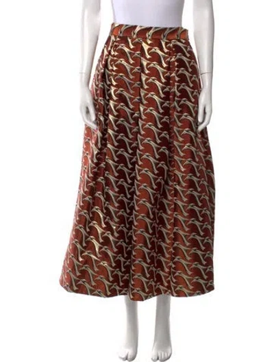Pre-owned Lunatica Milano Printed Midi Length Skirt W/ Tags