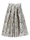 Lunatica Milano Printed Midi Skirt In Gray