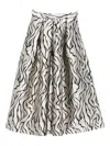 Lunatica Milano Printed Midi Skirt In Gray