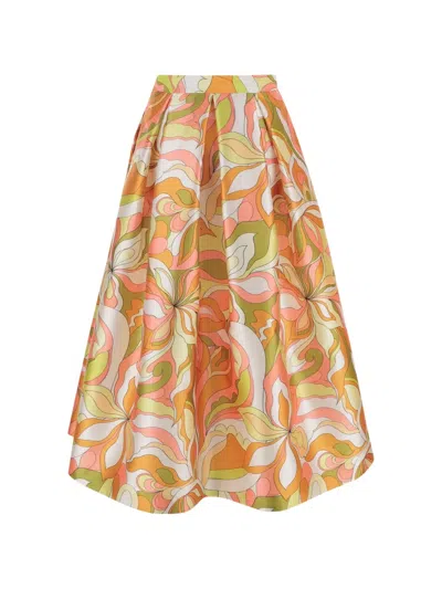 Lunatica Milano Printed Skirt In Brown