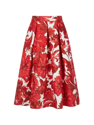 Lunatica Milano T Florence A-line Midi Skirt In Red