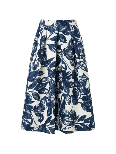 Lunatica Milano T Leaves Jacquard-knit Midi Skirt In Black