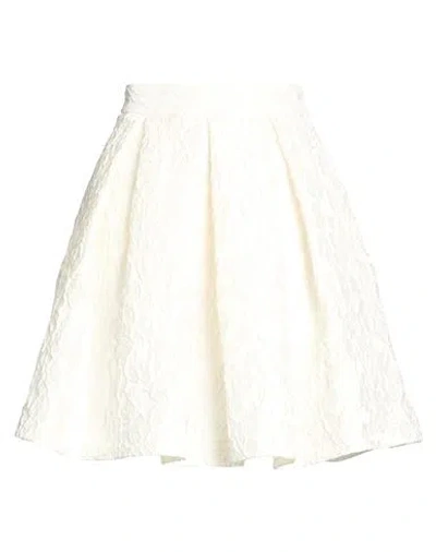 Lunatica Milano Woman Mini Skirt White Size 6 Polyester, Polyamide