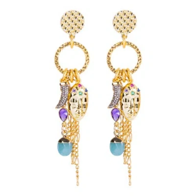 Lunaversoul Mardi Gras Earrings In Gold