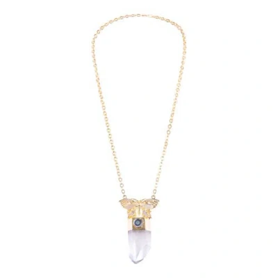 Lunaversoul Monarch Quartz Necklace In Gold