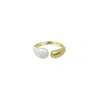 Lunaya Jewelry Women's Pebble Pop Ring - White