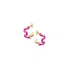 Lunaya Jewelry Women's Pink / Purple Swirl Enamel Hoops - Hot Pink