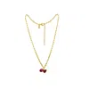 Lunaya Jewelry Women's Red / Gold Strands Of Love Necklace - Ruby