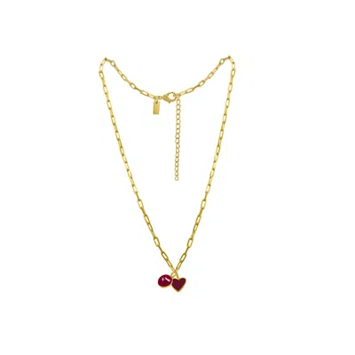 Lunaya Jewelry Women's Red / Gold Strands Of Love Necklace - Ruby