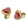 Lunaya Jewelry Women's Red Ruby Heart Studs In Red