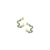 Lunaya Jewelry Women's Swirl Enamel Hoops - Sage Green