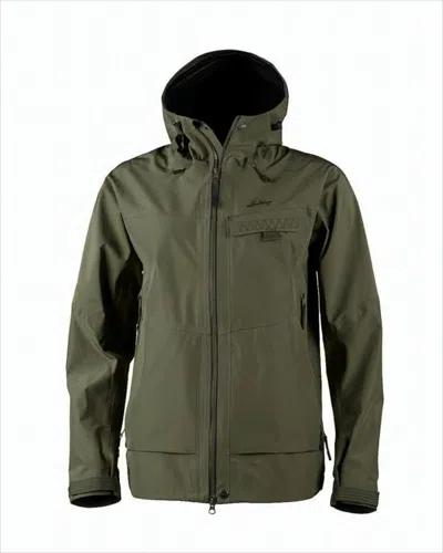 Lundhags Muted Olive Green Polyester Jacket With Hood In White