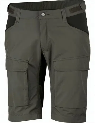 Lundhags Two-tone Utilitarian Shorts With Cargo Pockets In Gray