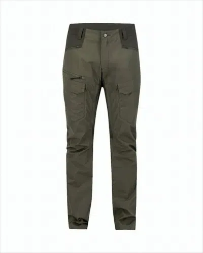 Lundhags Two-tone Utility Straight Pants With Reinforced Panels In Green