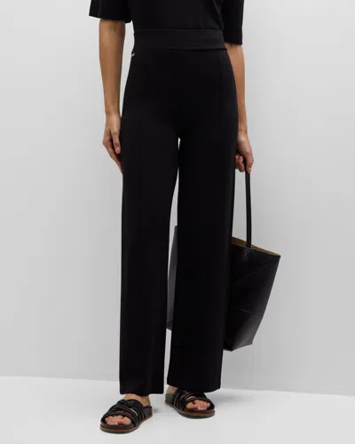 Lune Active Forest Knit Flare Trousers In Black