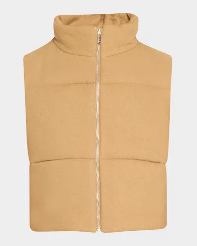 Lune Active Izzy Wool-blend Puffer Vest In Camel