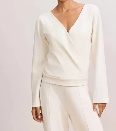Lune Active Lara Wrap Top In Marshmellow In Multi