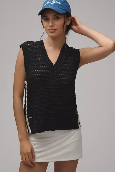 Lune Active Lune Celeste Crochet Knit Sleeveless Top