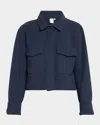 Lune Active Moon Cropped Knit Blouse In Night Blue