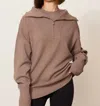 LUNE ACTIVE OLLY HALF ZIP OVERSIZED SWEATER IN FOSSIL