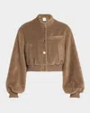Lune Active Reina Vegan Mohair Bomber Jacket In Truffle