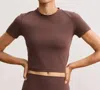 Lune Active River Lift Short Tee In Chocolate In Gold