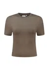 Lune Active Women's Olly Knit Tee In Fossil In Black