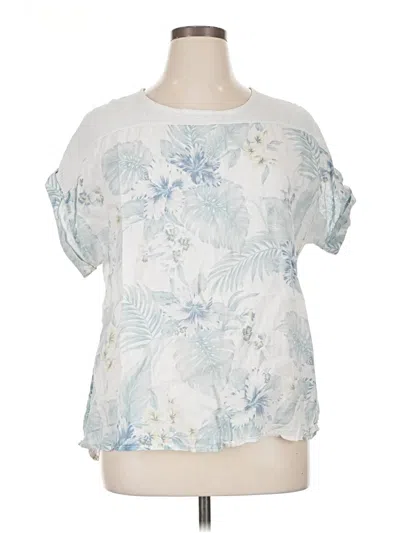 Pre-owned Lungo L'arno Short Sleeve Blouse In White