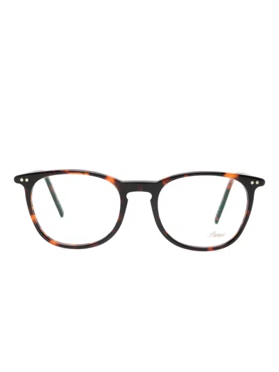 Lunor A5 234 Round-frame Glasses In Brown