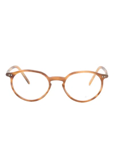 Lunor A5 Round-frame Glasses In Brown