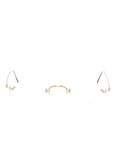 Lunor Classic Round-frame Glasses In Gold