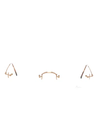 Lunor Classic Rund M Round Rimless Glasses In Gold