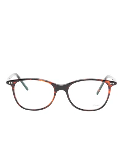 Lunor Rectangle-frame Havana-pattern Glasses In Brown