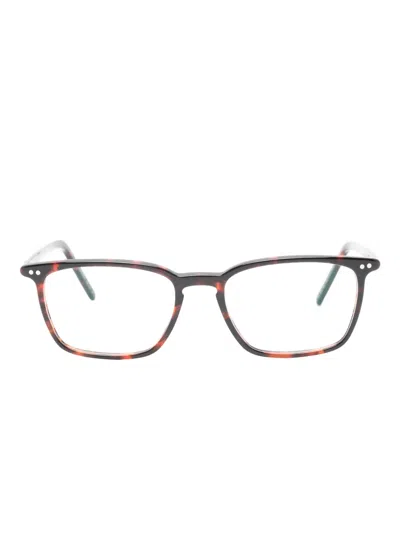 Lunor Rectangle Glasses In Brown