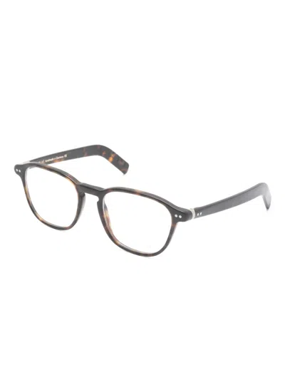 Lunor Round-frame Glasses In Brown
