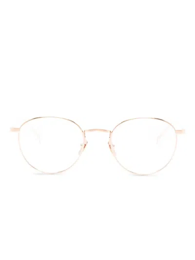 Lunor Round-frame Glasses In Gold