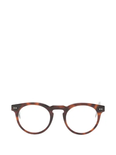 Lunor Tortoiseshell-effect Round-frame Glasses In Brown