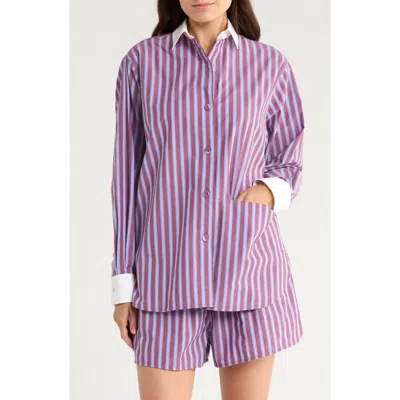 Lunya Airy Cotton & Silk Curve Hem Short Pajamas In Multi