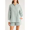 Lunya Airy Cotton & Silk Curve Hem Short Pajamas In Green