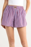 Lunya Airy Cotton Boxer Pajama Shorts In Multi